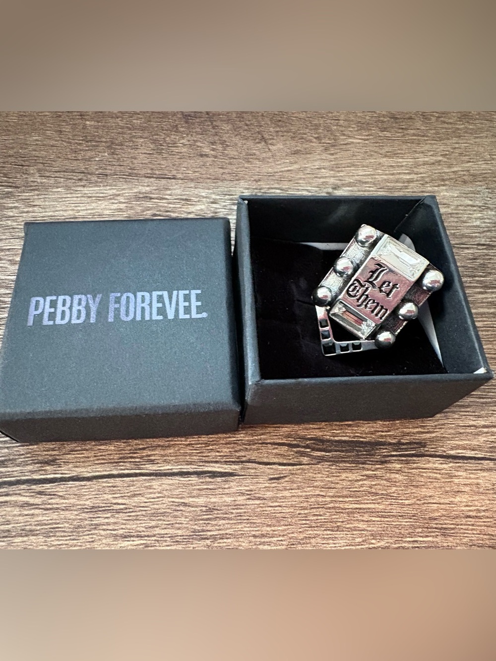 Pebby Forevee Women’s Silver Statement Ring - Let them